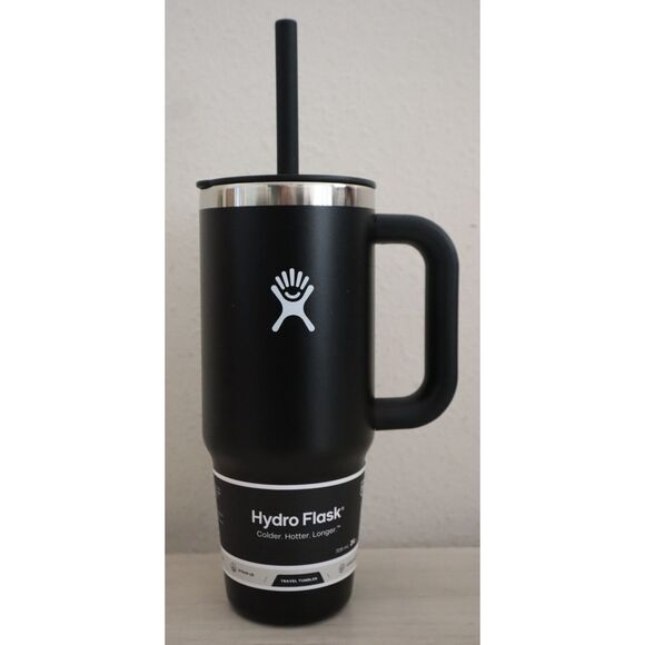 Hydro Flask 888-58 Black 24 oz Insulated Travel Tumbler w/Handle, Straw & Lid - Picture 2 of 11